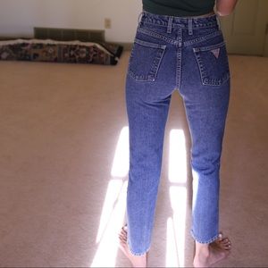 Vintage Guess High Waisted Jeans Dark Denim